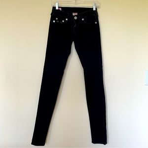 True Religion black low rise stretch skinny denim - size 25